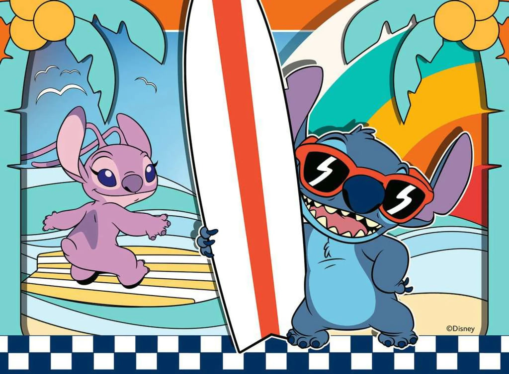 4 puzzels 12+16+20+24 stukjes - Stitch