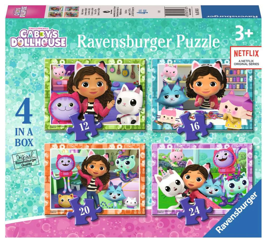 4 puzzels Gabby's Dollhouse 12+16+20+24p