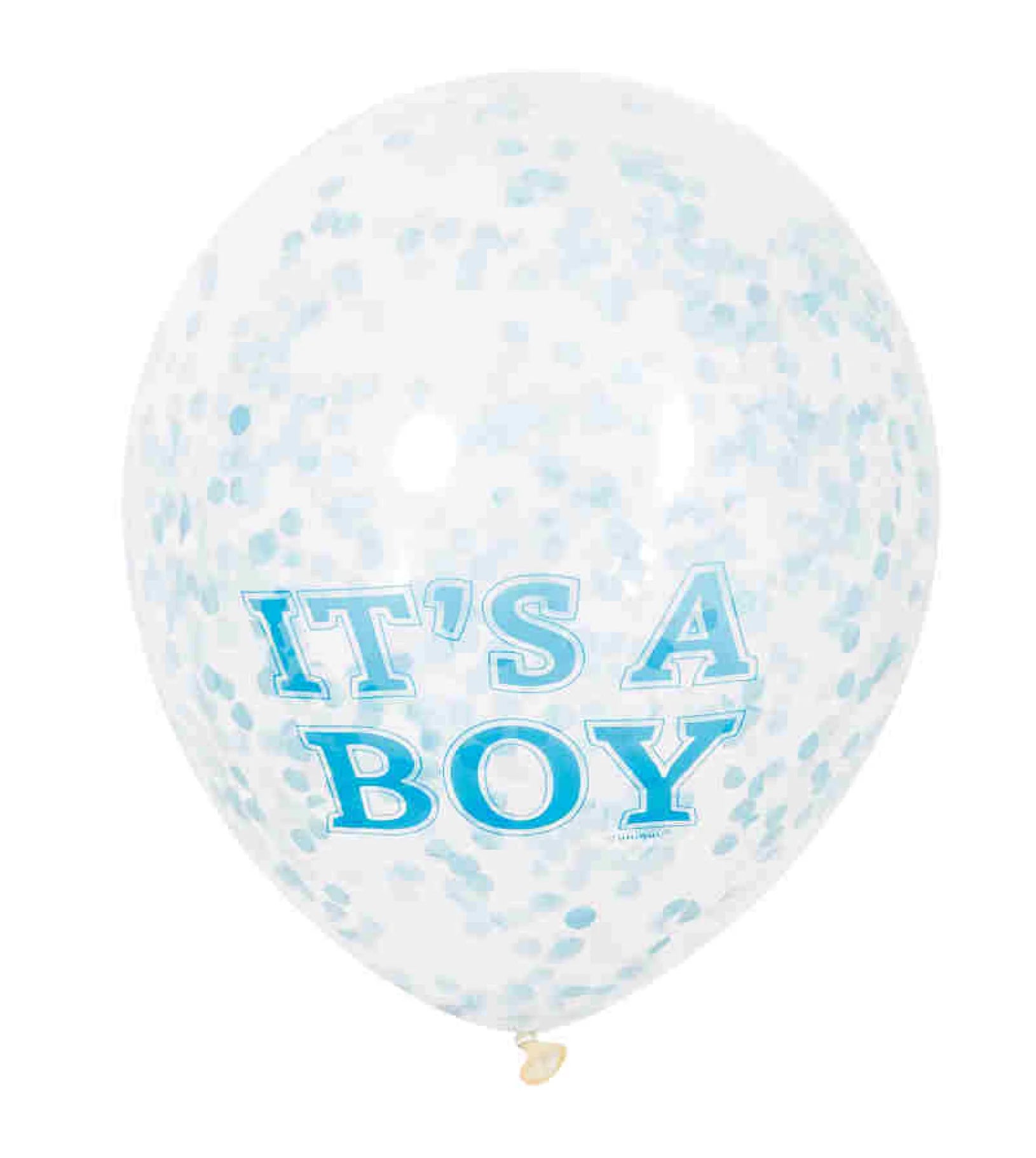 Ballon 30cm 6 stuks Babyboy met confetti
