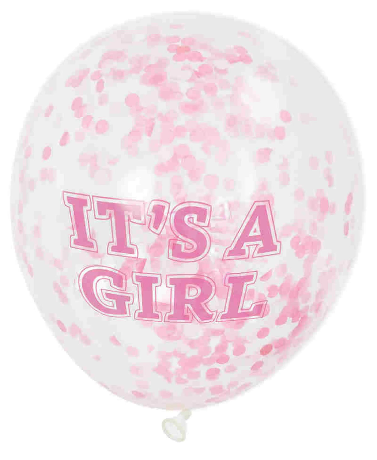 Balloons 30cm 6 pieces Babygirl with confetti