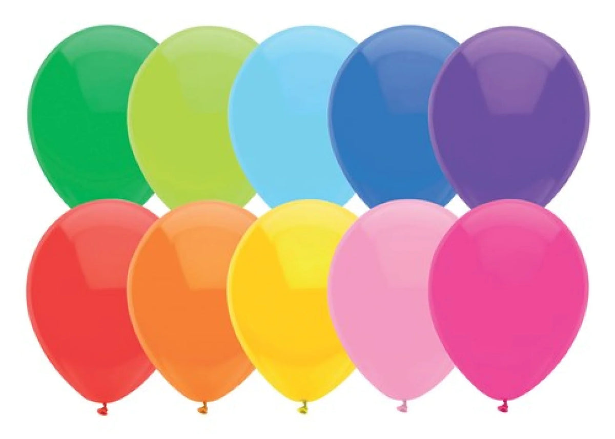 Balloons 30cm plain assorted - 100 pieces