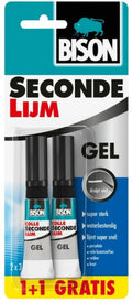 Bison Super Glue Gel 3g tube card 1+1