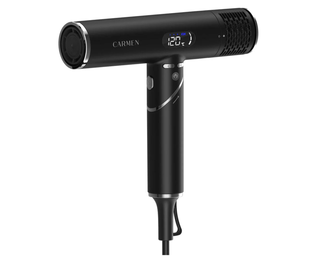 Carmen CHD1640B Hair Dryer - HD LED Display - Foldable