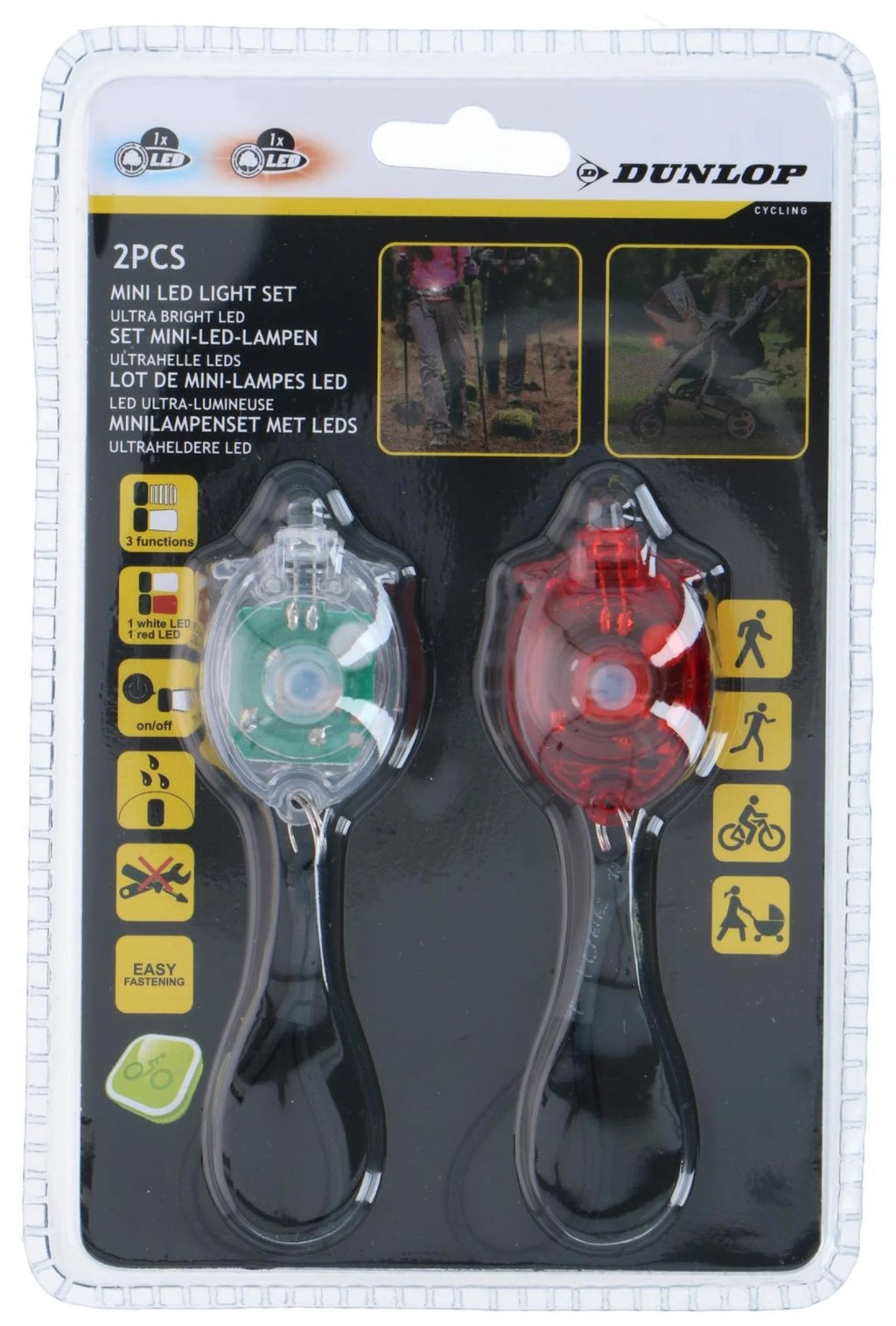 DUNLOP Fietslamp LED set 2 stuks
