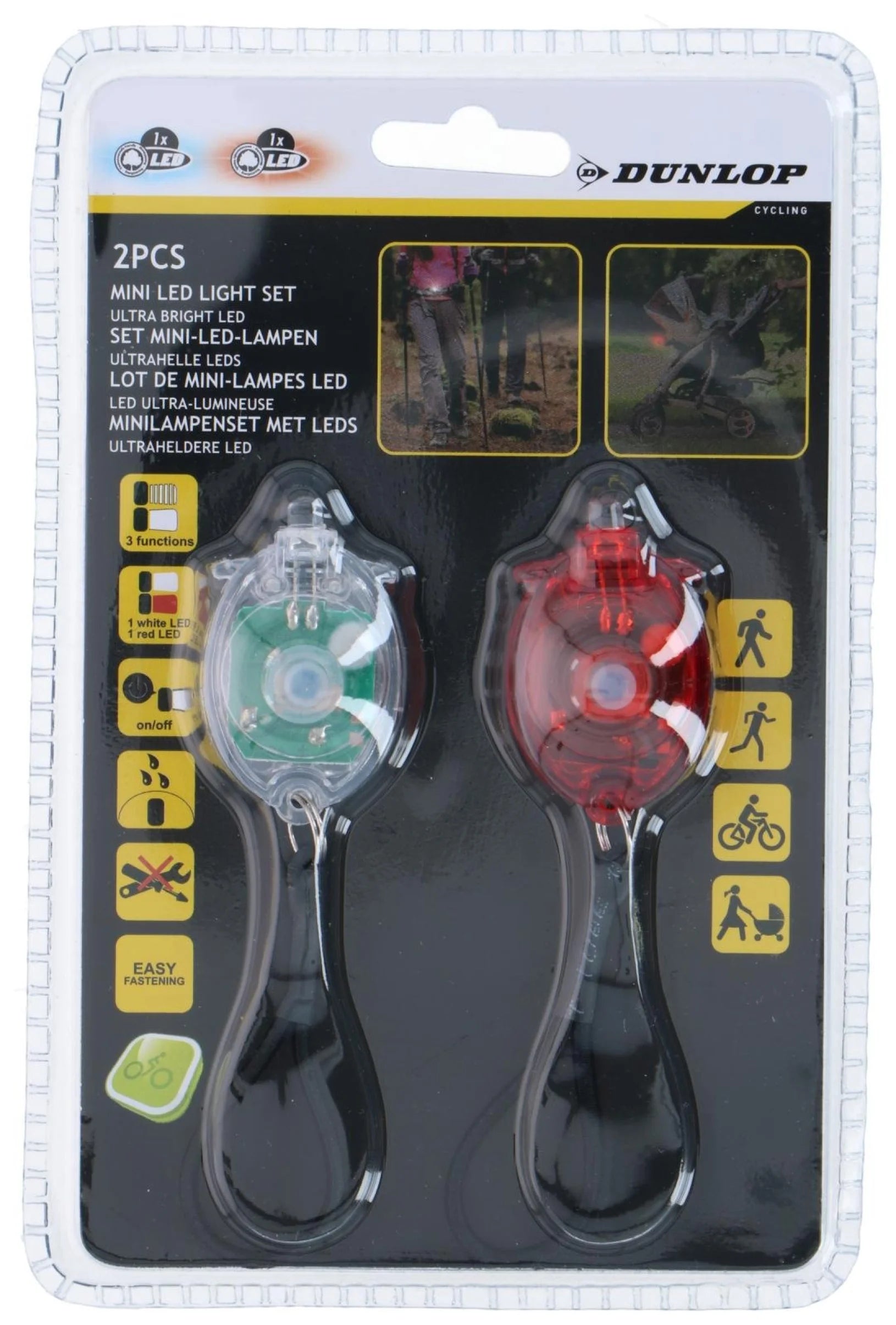 DUNLOP Fietslamp LED set 2 stuks