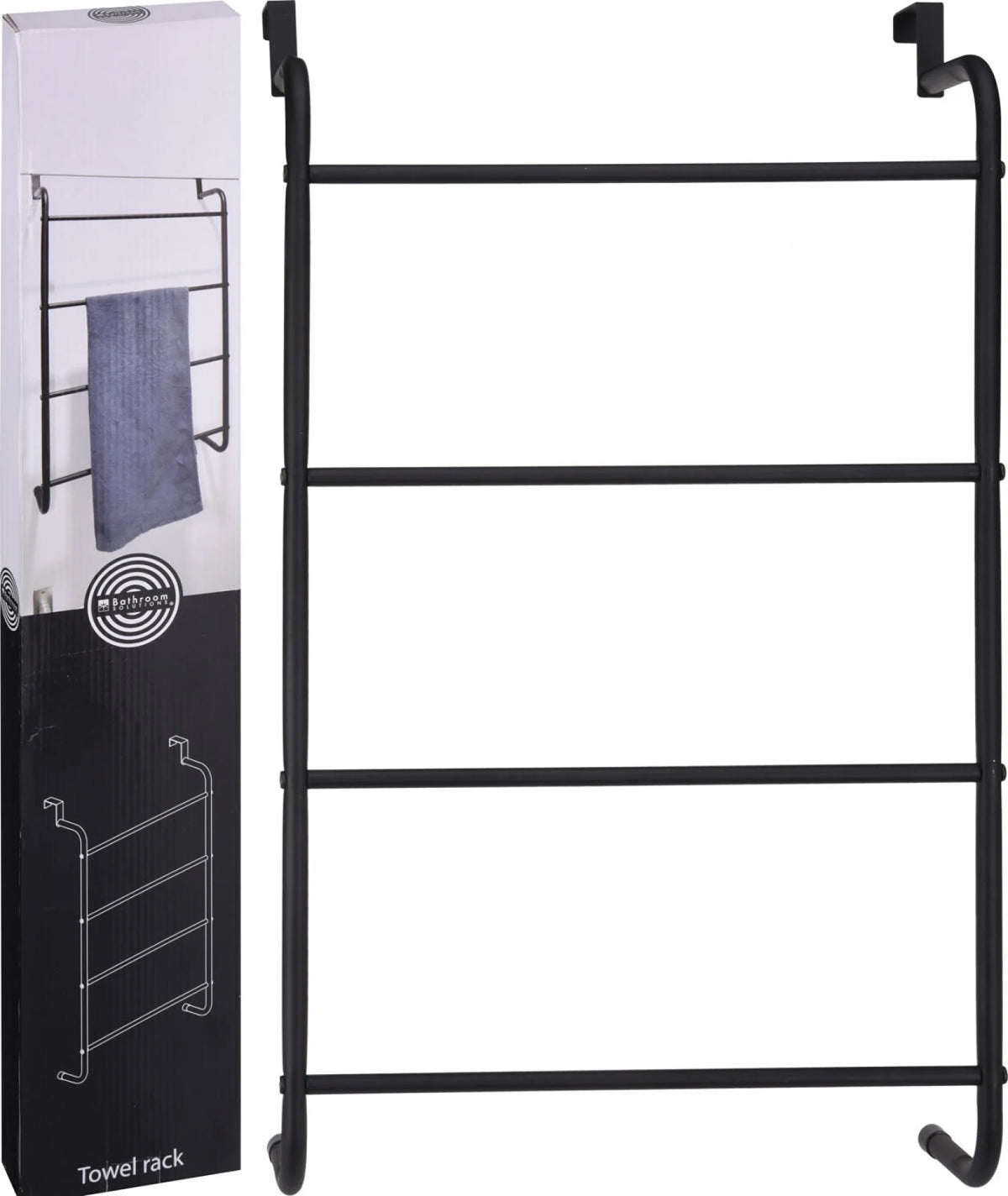 Towel rack door metal - Black