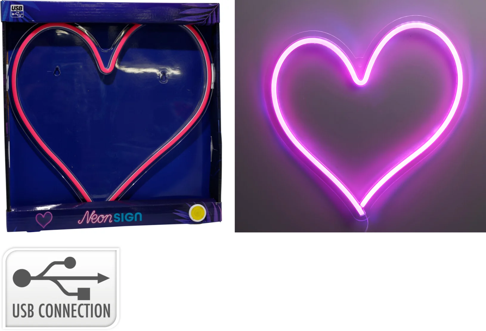 Hart Neon 34x32cm