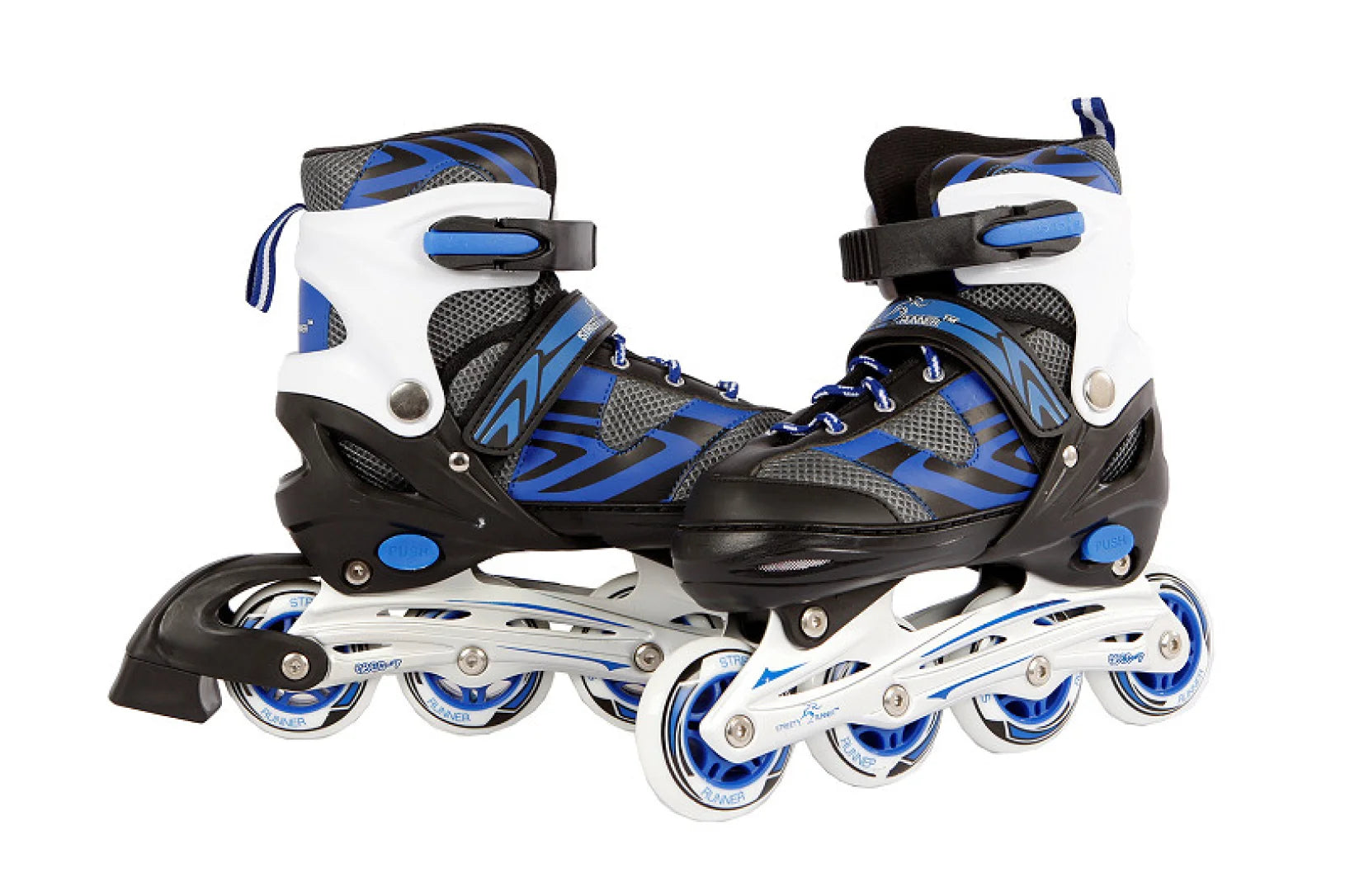 Inline skates blauw/zwart abec7 alu frame verstelbaar 29-32