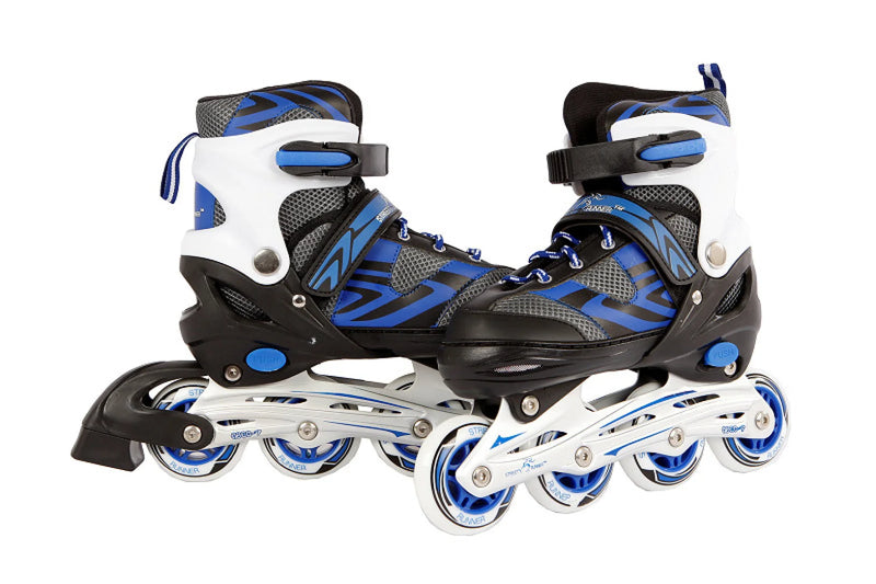 Inline skates blauw/zwart abec7 alu frame verstelbaar 35-38
