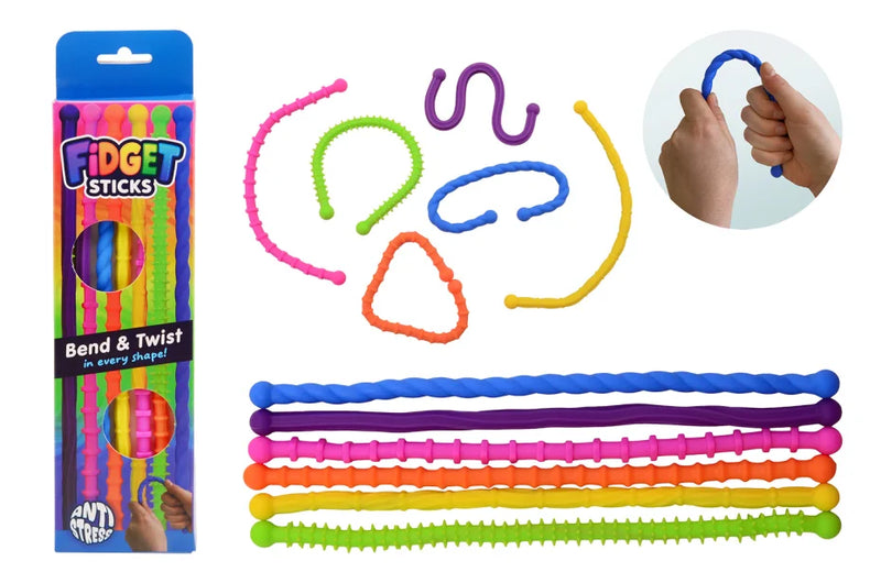Anti-stres fidget twisters 6 stuks in doos
