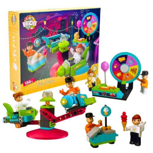 Kids Bricks bouwstenen Fun Park 130 delig 15 cm