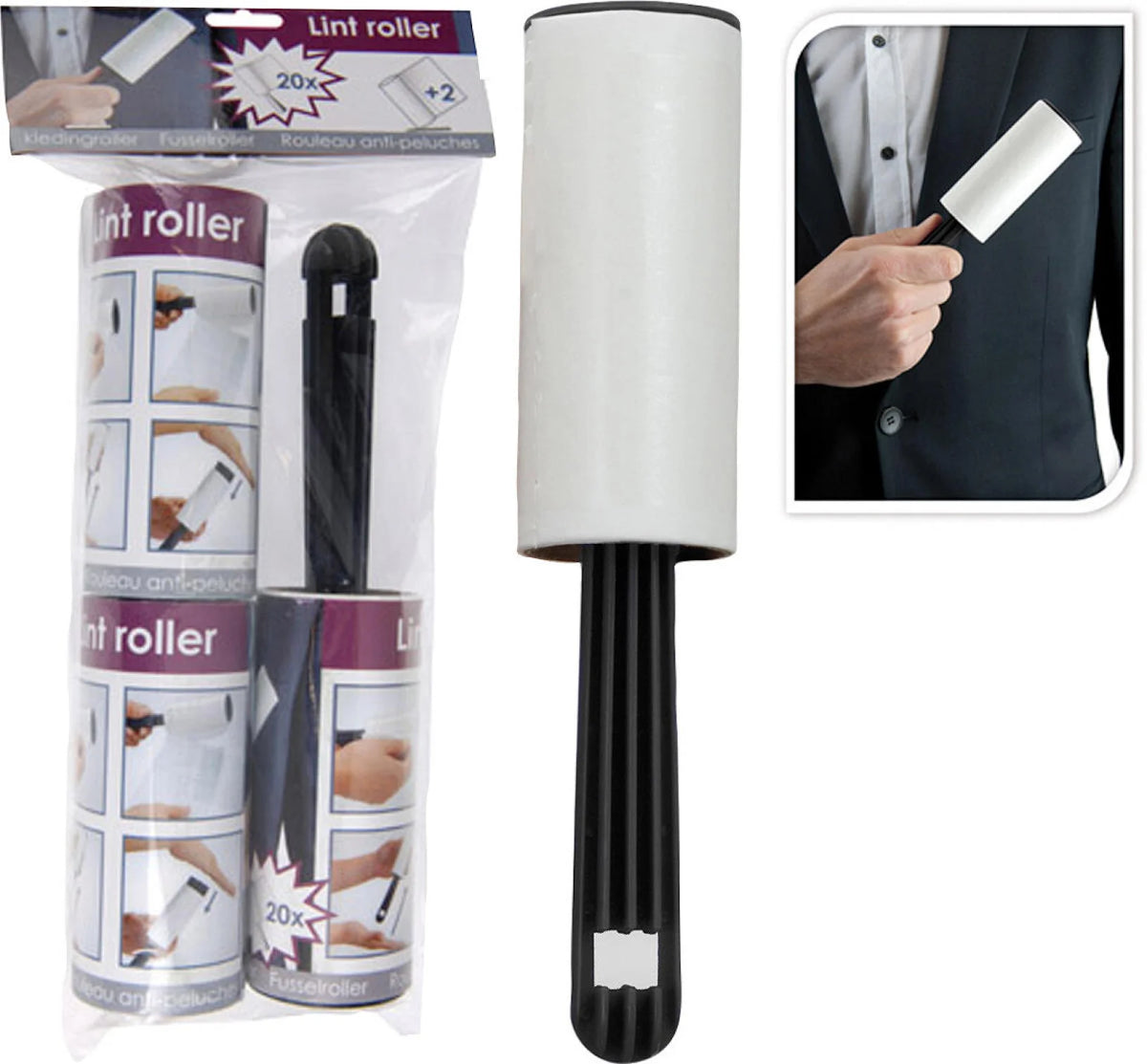 Kledingroller met 2 reserve rollen