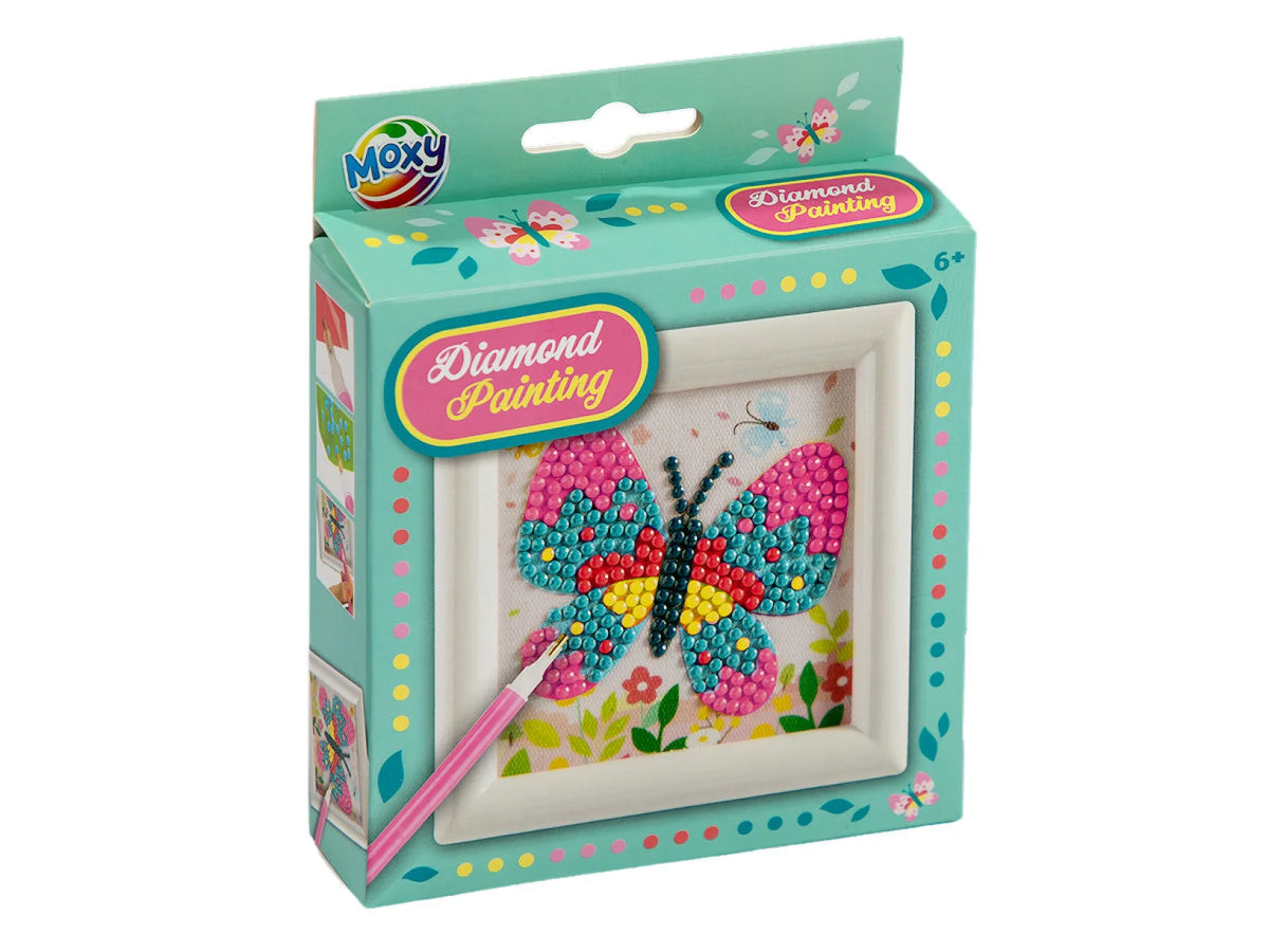 Moxy Diamond painting incl. frame 9,5x9,5cm Vlinder