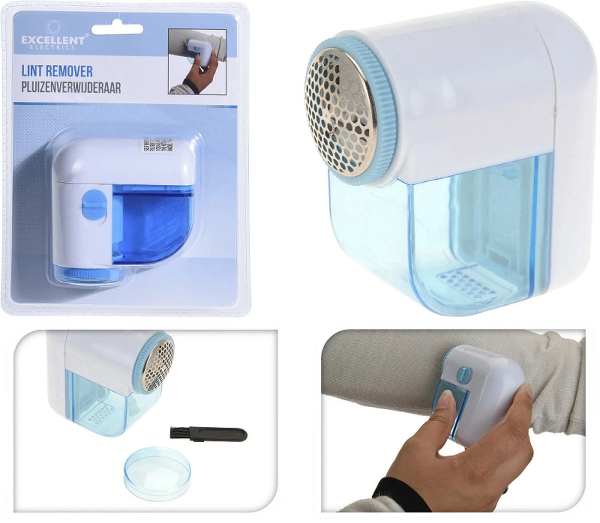 Lint remover white on battery