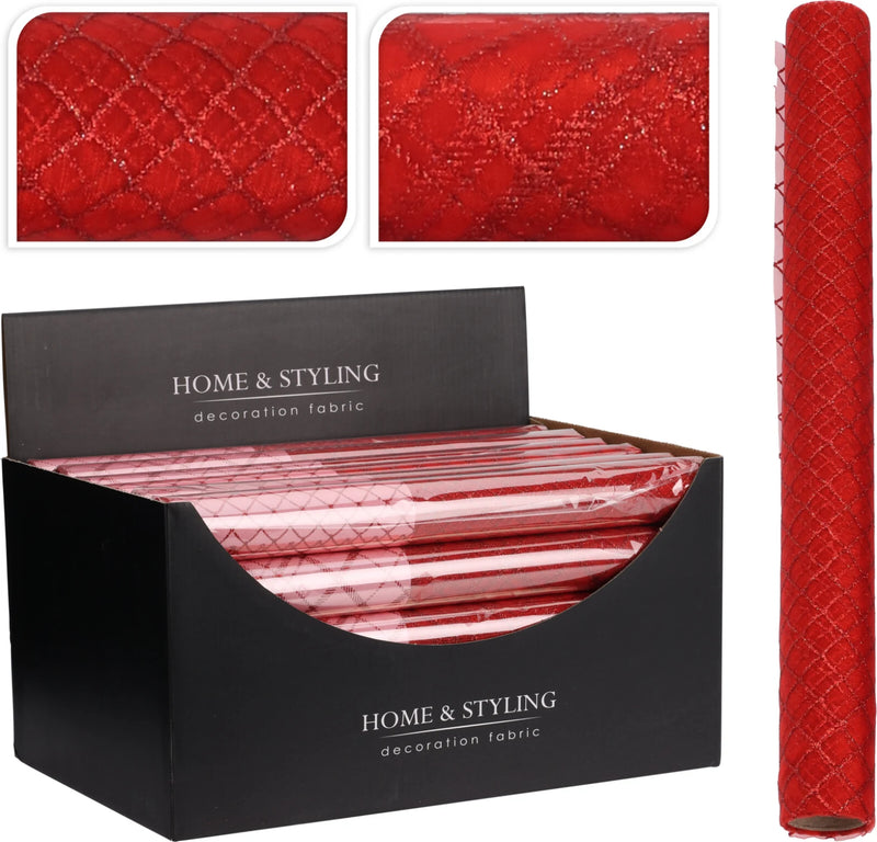 Tafelloper op rol 200x37cm Rood 2 assorti