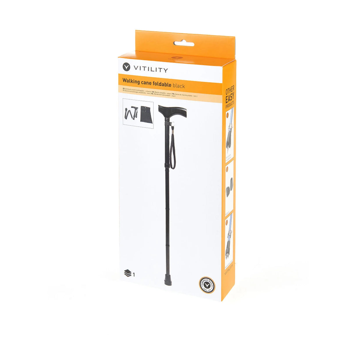 Vitility Folding Walking Stick - black
