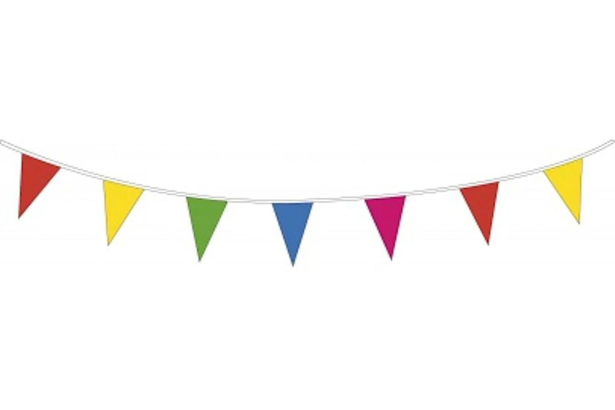 Pennant banner 10 meters assorted colors